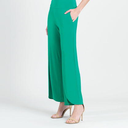 Front Slit Ankle Petal Pant - Emerald - Final Sale | Clara Sunwoo