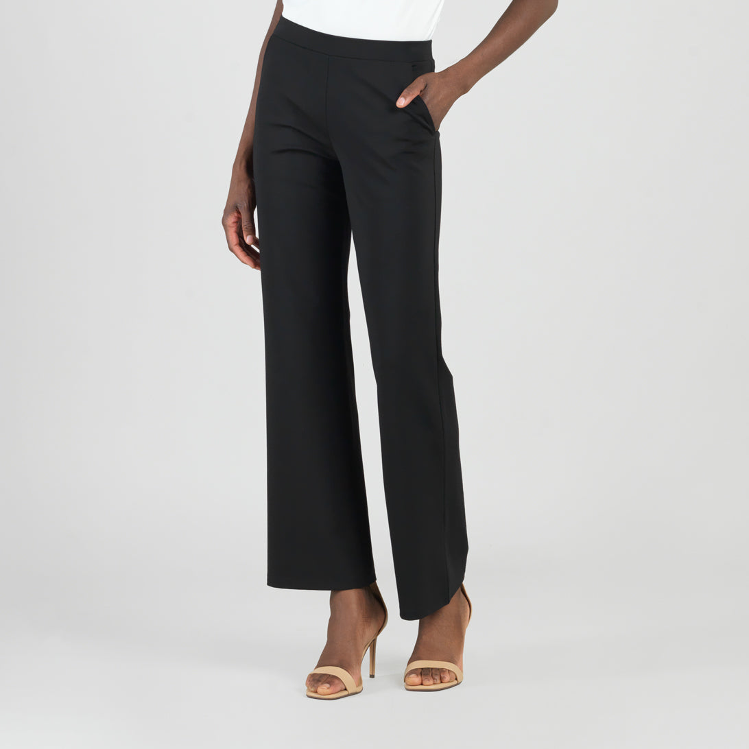Rayon-Ponte Knit - Loose Leg Pocket Pant - Black | Clara Sunwoo
