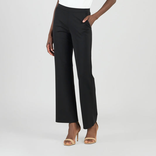 Rayon-Ponte Knit - Loose Leg Pocket Pant - Black | Clara Sunwoo