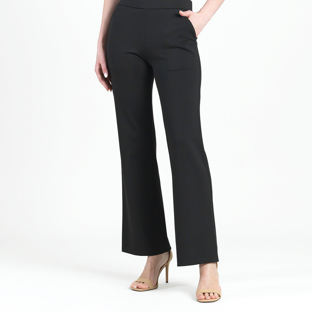 Rayon-Ponte Knit - Loose Leg Pocket Pant - Black | Clara Sunwoo
