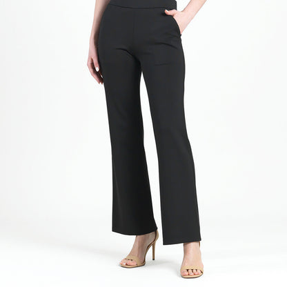 Rayon-Ponte Knit - Loose Leg Pocket Pant - Black | Clara Sunwoo