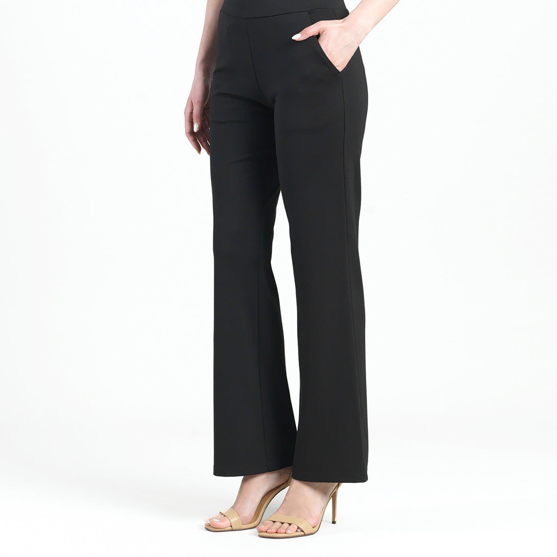 Rayon-Ponte Knit - Loose Leg Pocket Pant - Black | Clara Sunwoo