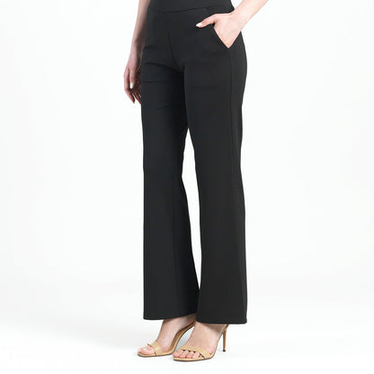 Rayon-Ponte Knit - Loose Leg Pocket Pant - Black | Clara Sunwoo