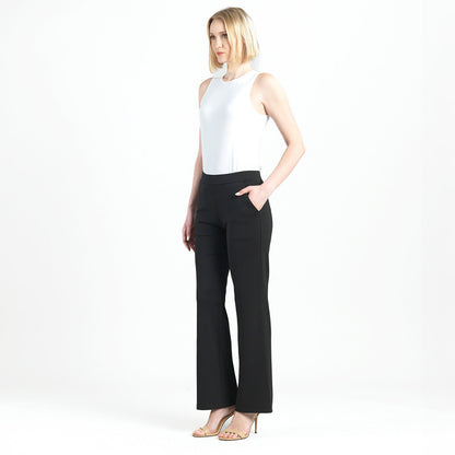 Rayon-Ponte Knit - Loose Leg Pocket Pant - Black | Clara Sunwoo