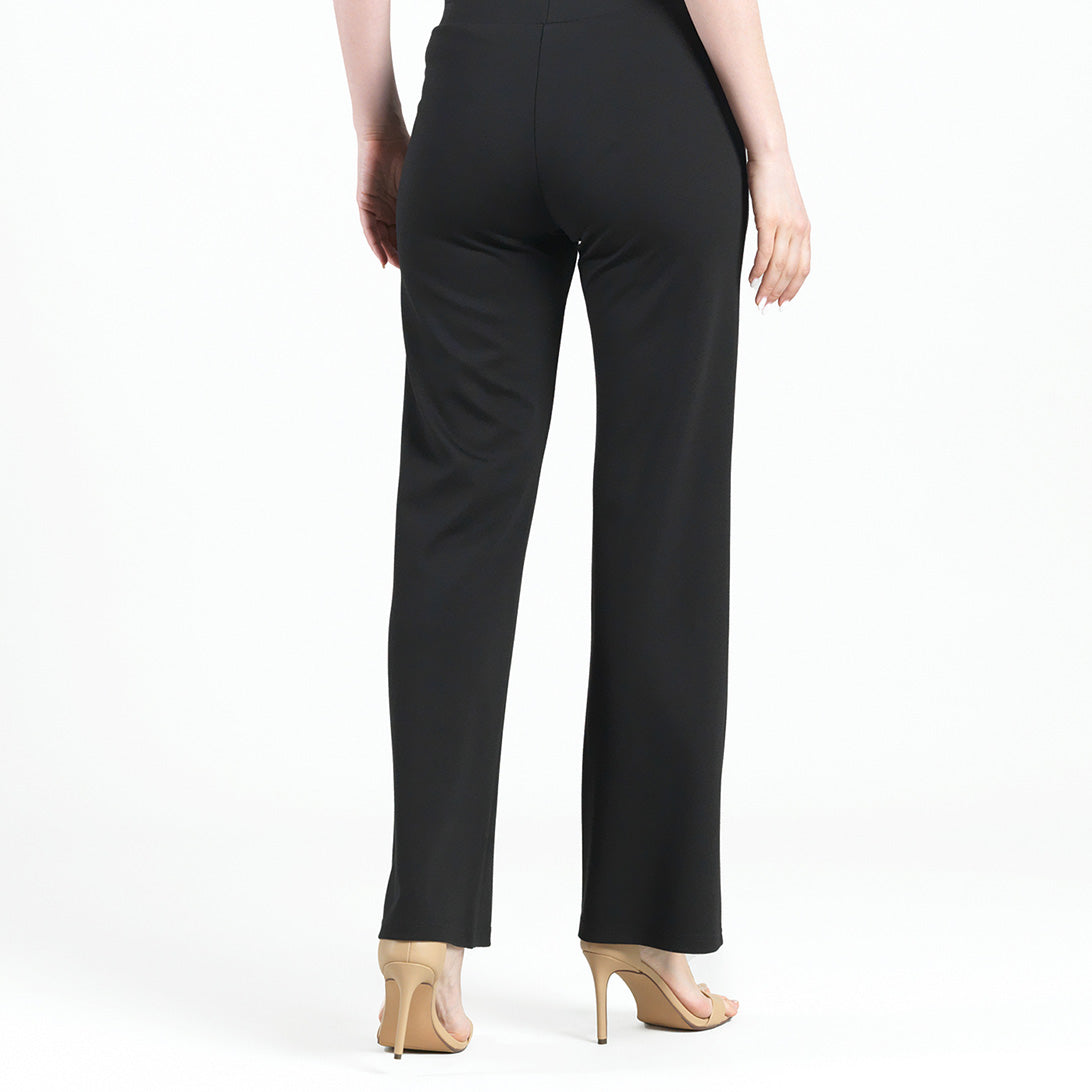 Rayon-Ponte Knit - Loose Leg Pocket Pant - Black | Clara Sunwoo