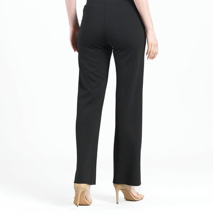 Rayon-Ponte Knit - Loose Leg Pocket Pant - Black | Clara Sunwoo