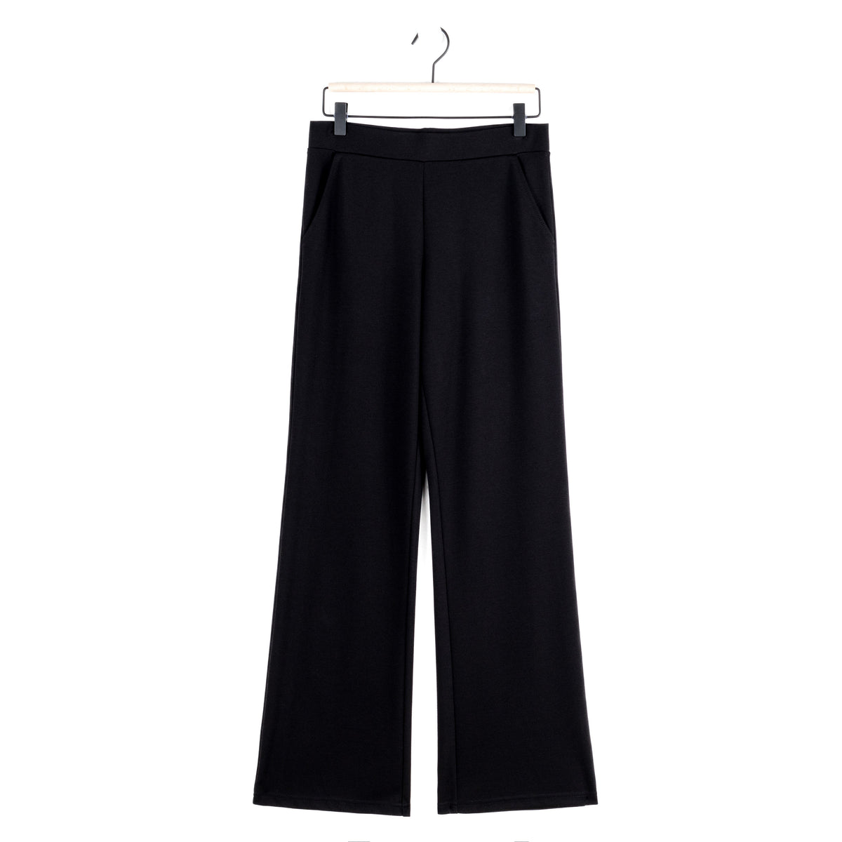 Rayon-Ponte Knit - Loose Leg Pocket Pant - Black | Clara Sunwoo