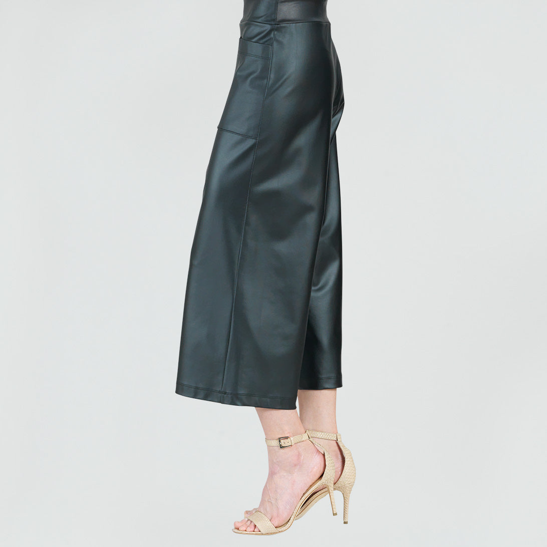 Liquid Leather™ - Sheen Pocket Gaucho Pant - Black | Clara Sunwoo