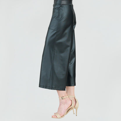 Liquid Leather™ - Sheen Pocket Gaucho Pant - Black | Clara Sunwoo