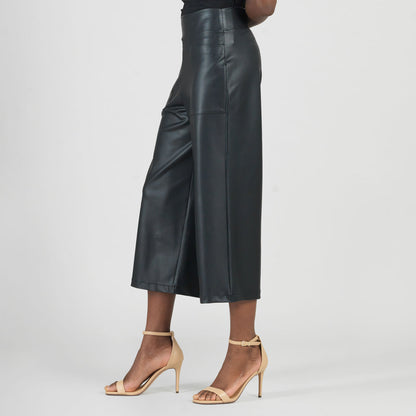 Liquid Leather™ - Sheen Pocket Gaucho Pant - Black | Clara Sunwoo