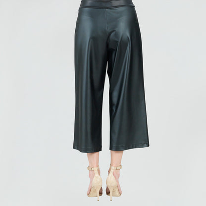 Liquid Leather™ - Sheen Pocket Gaucho Pant - Black | Clara Sunwoo
