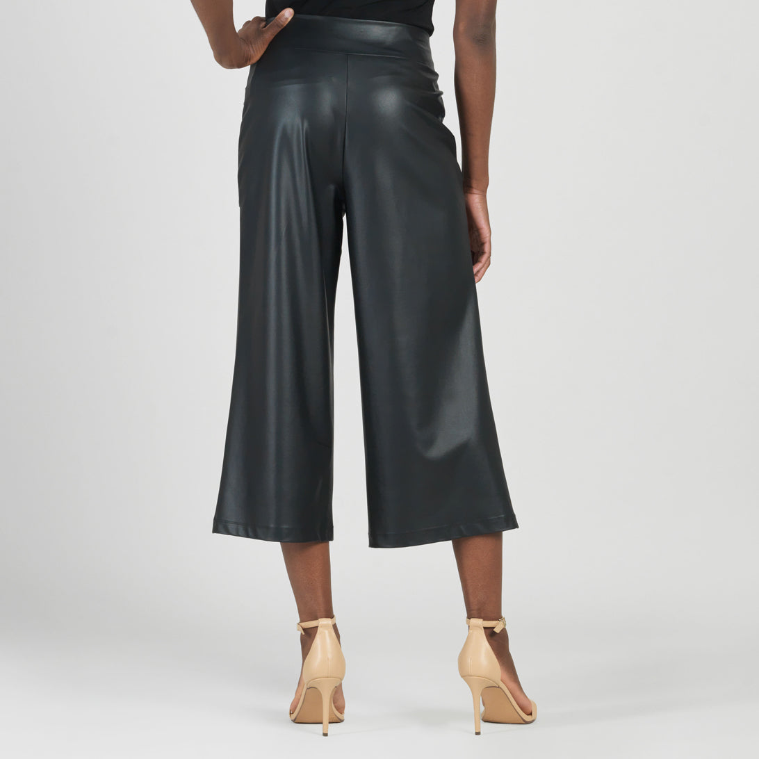 Liquid Leather™ - Sheen Pocket Gaucho Pant - Black | Clara Sunwoo
