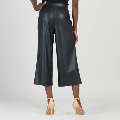 Liquid Leather™ - Sheen Pocket Gaucho Pant - Black | Clara Sunwoo