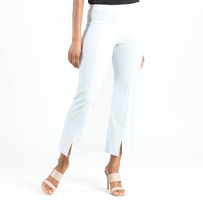 Center Seam Front Slit Ankle Pant - White - Limited Sizes | Clara Sunwoo