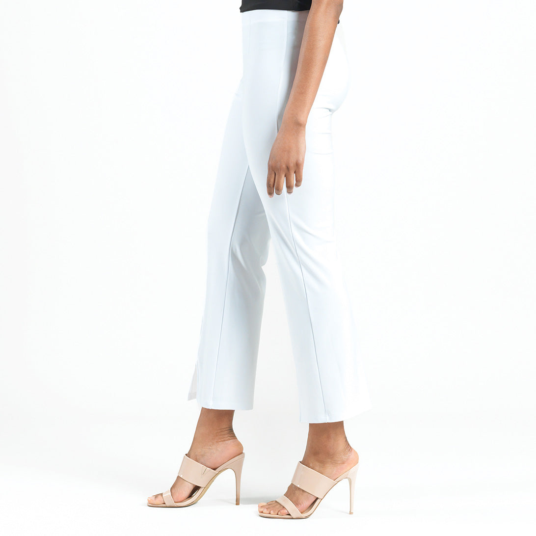 Center Seam Front Slit Ankle Pant - White - Limited Sizes | Clara Sunwoo