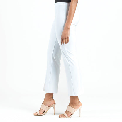 Center Seam Front Slit Ankle Pant - White - Limited Sizes | Clara Sunwoo