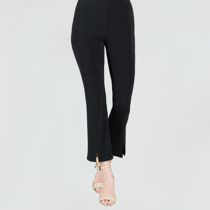 Center Seam Front Slit Ankle Pant - Black | Clara Sunwoo