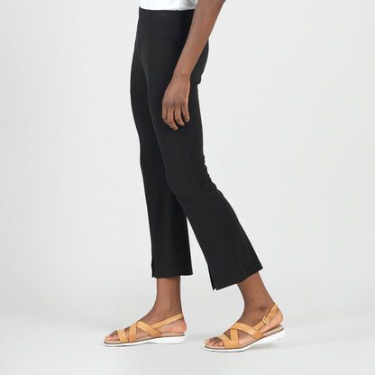 Center Seam Front Slit Ankle Pant - Black | Clara Sunwoo