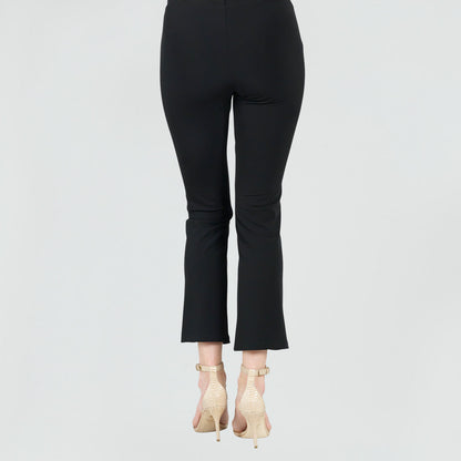 Center Seam Front Slit Ankle Pant - Black | Clara Sunwoo