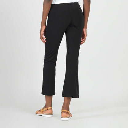 Center Seam Front Slit Ankle Pant - Black | Clara Sunwoo