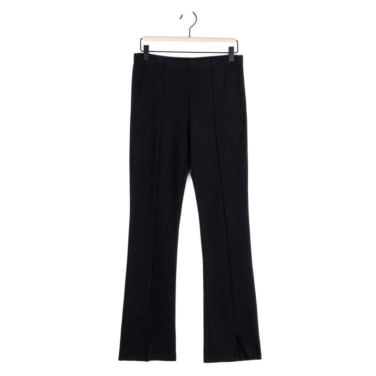 Center Seam Front Slit Ankle Pant - Black | Clara Sunwoo