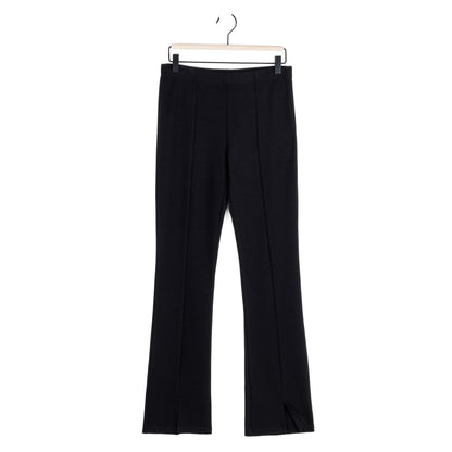 Center Seam Front Slit Ankle Pant - Black | Clara Sunwoo