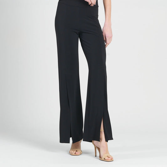 Kick Front High Slit Pant - Black | Clara Sunwoo