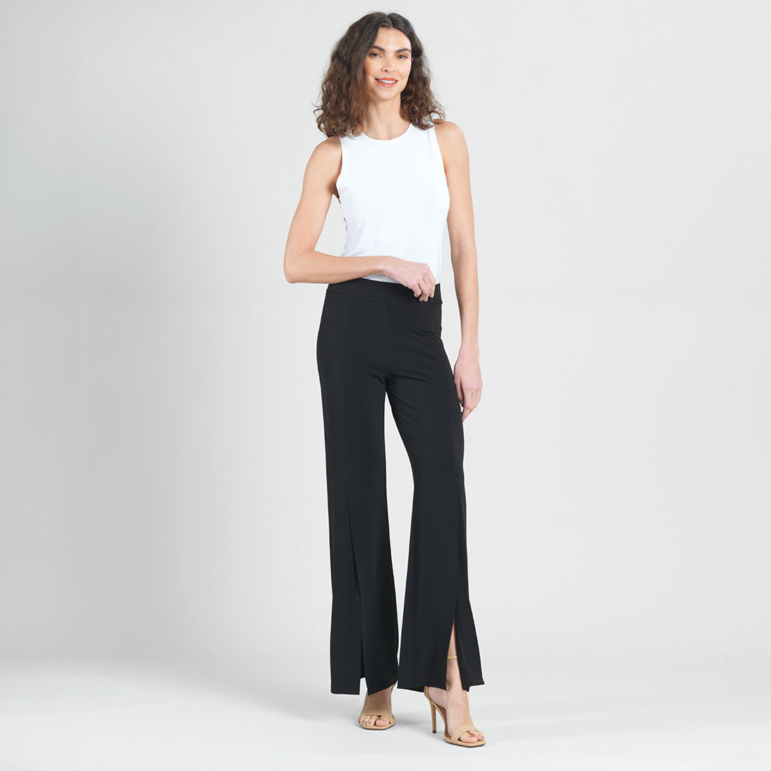 Kick Front High Slit Pant - Black | Clara Sunwoo