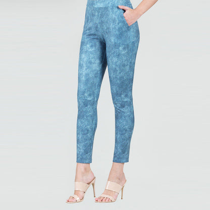 Liquid Leather™ - Textured Skinny Pocket Pant - Denim Print - Final Sale! | Clara Sunwoo