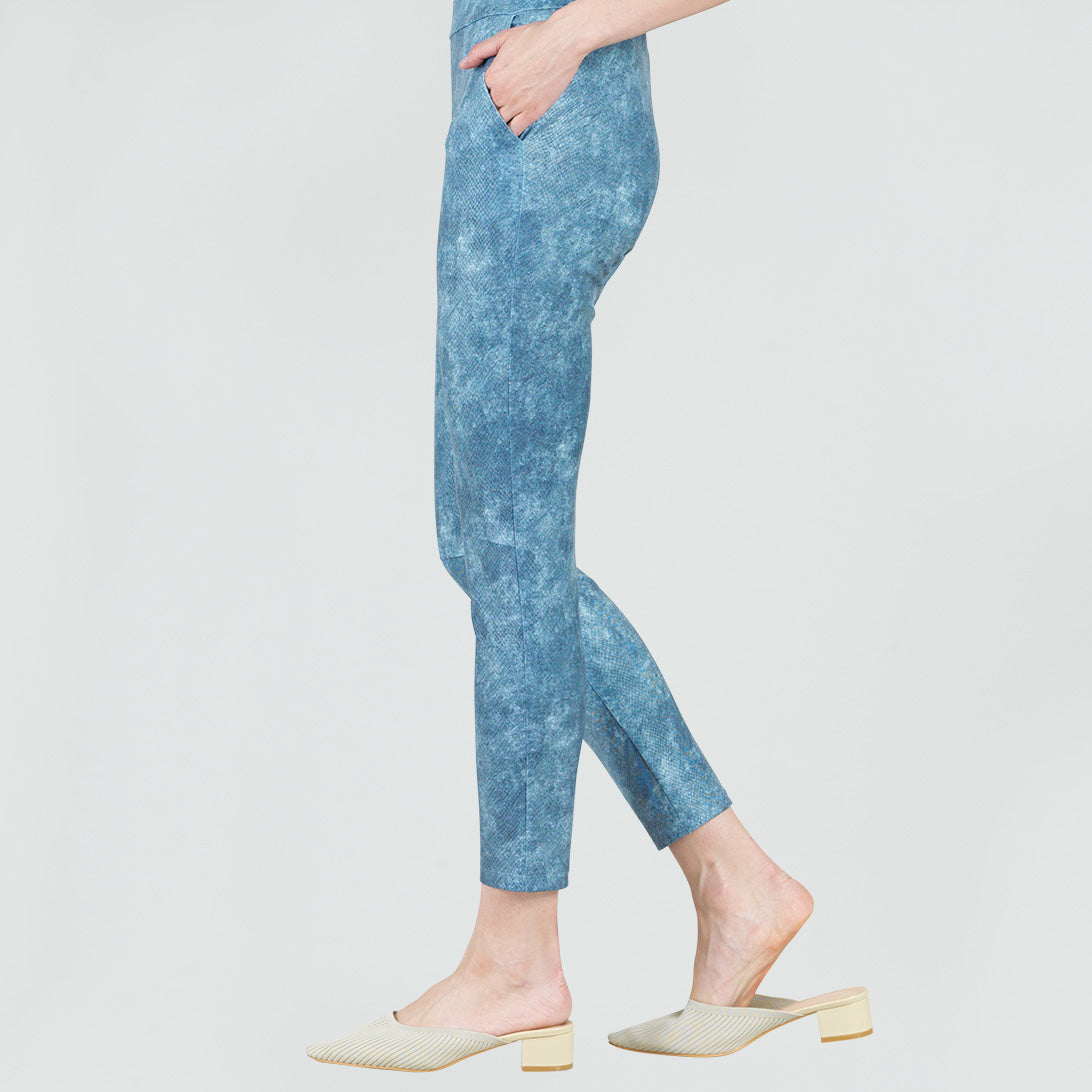 Liquid Leather™ - Textured Skinny Pocket Pant - Denim Print - Final Sale! | Clara Sunwoo