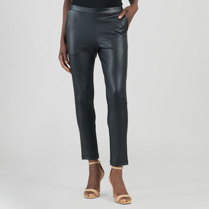 Liquid Leather™ Sheen Skinny Pocket Pant - Black - Limited Sizes | Clara Sunwoo
