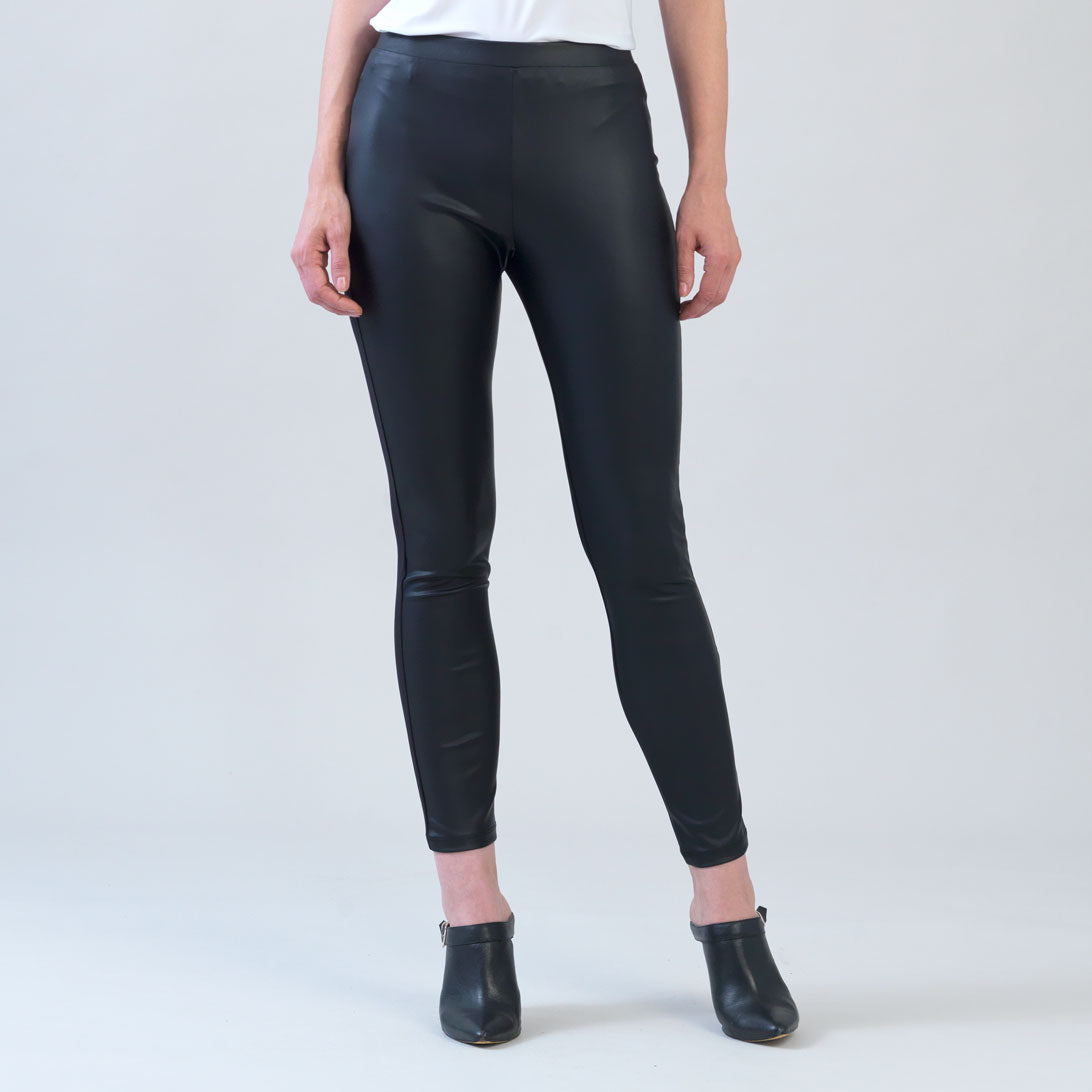 Liquid Leather™ Sheen Two-Tone Legging - Black | Clara Sunwoo