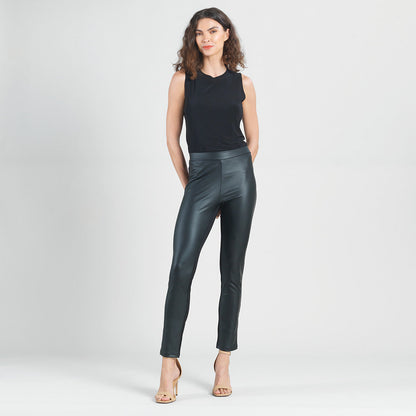 Liquid Leather™ Sheen Two-Tone Legging - Black | Clara Sunwoo