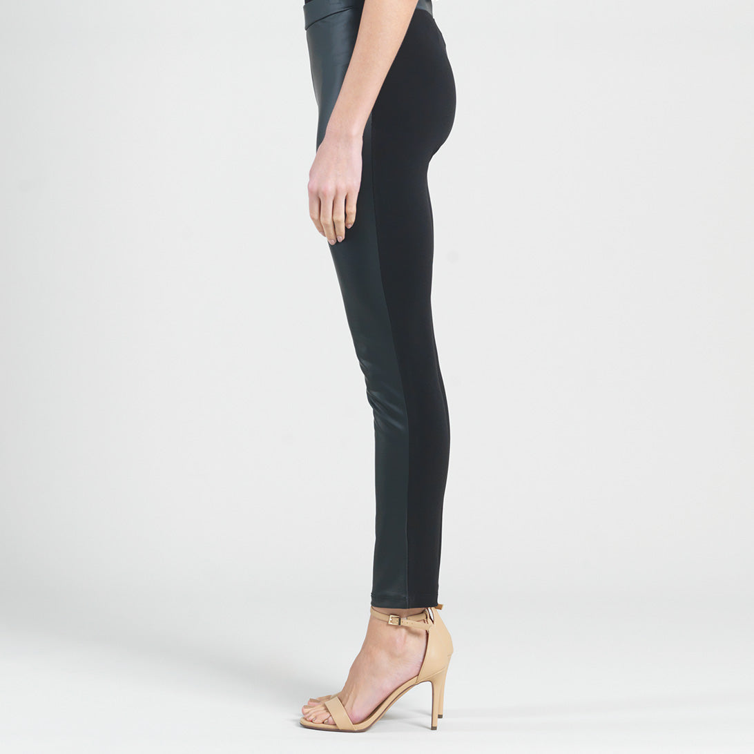 Liquid Leather™ Sheen Two-Tone Legging - Black | Clara Sunwoo