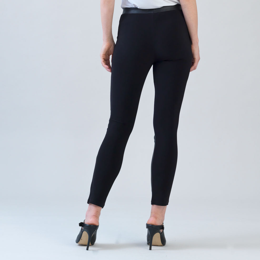 Liquid Leather™ Sheen Two-Tone Legging - Black | Clara Sunwoo