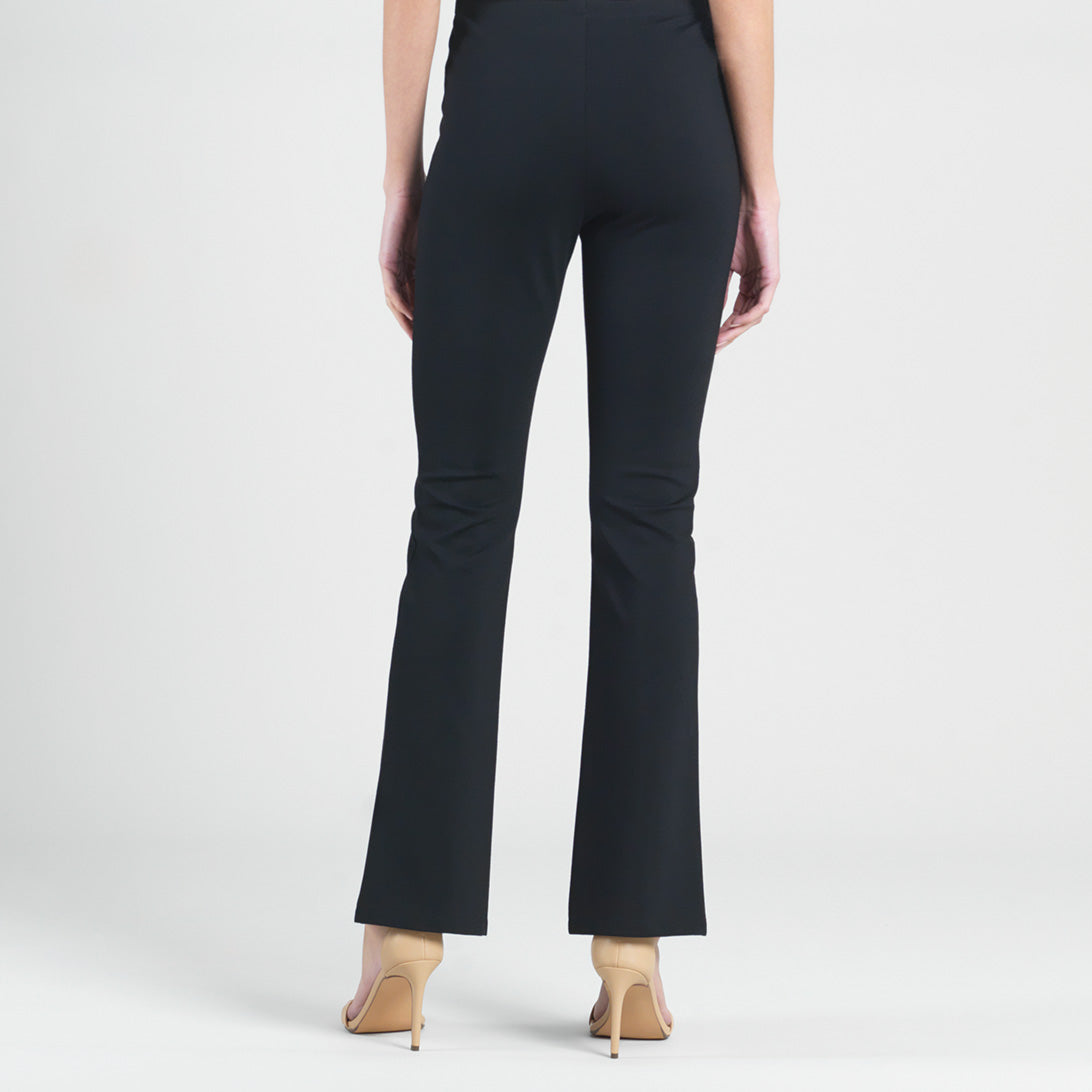 Ponte Knit - Kick Front Slit Pant - Black | Clara Sunwoo