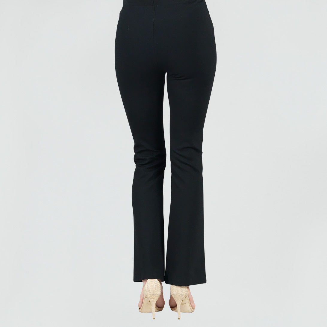 Ponte Knit - Kick Front Slit Pant - Black | Clara Sunwoo