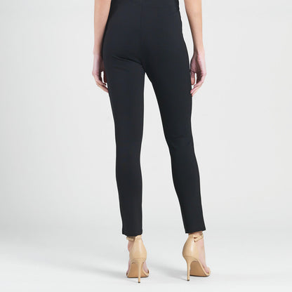 Ponte Knit - Slim Rider Pant - Black | Clara Sunwoo