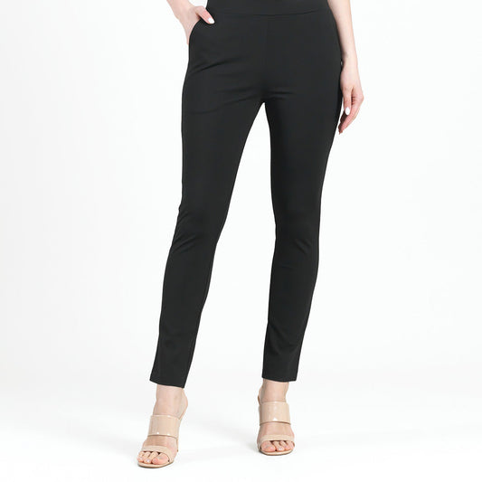 Rayon-Ponte Knit - Straight Leg Pocket Pant - Black - Final Sale | Clara Sunwoo