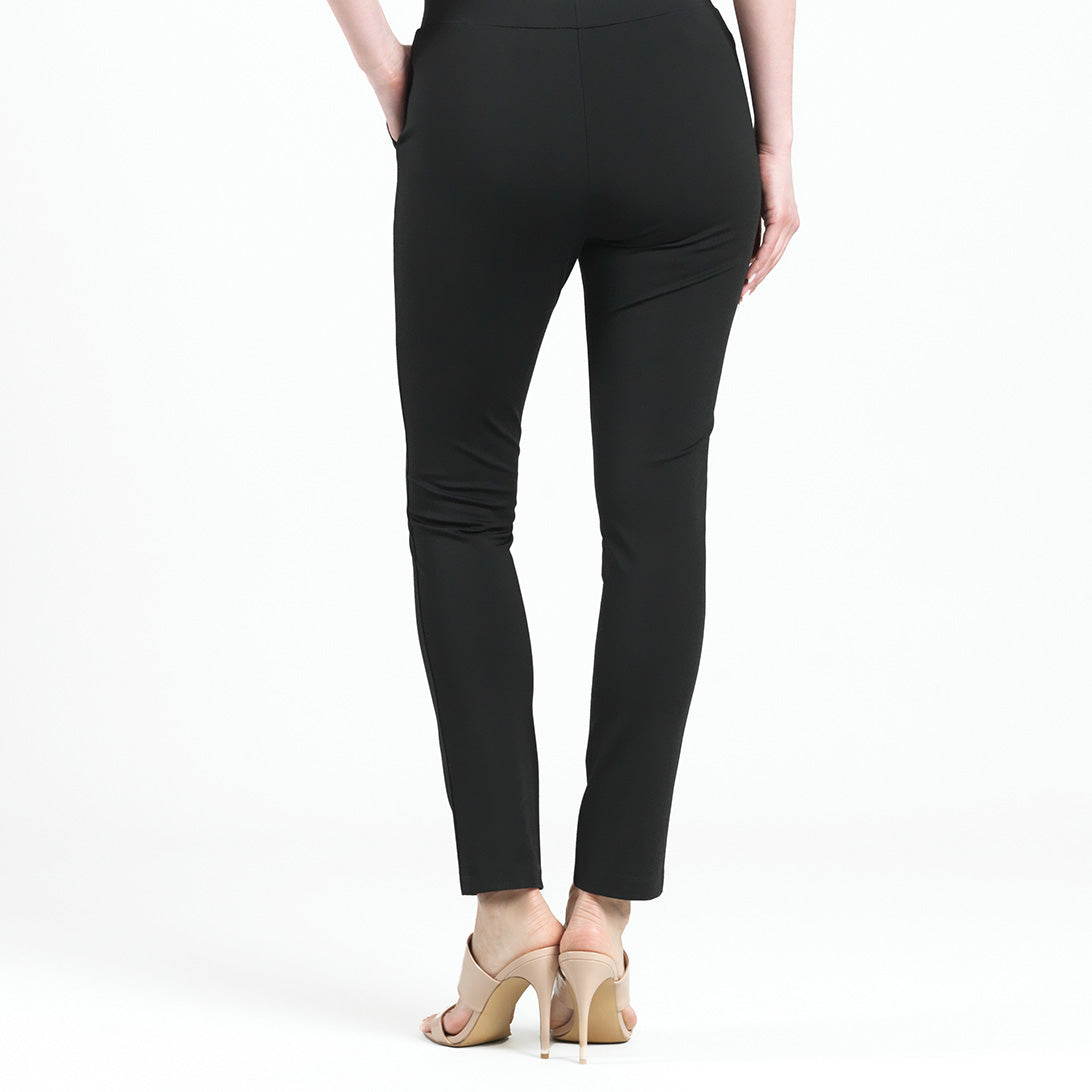 Rayon-Ponte Knit - Straight Leg Pocket Pant - Black - Final Sale | Clara Sunwoo