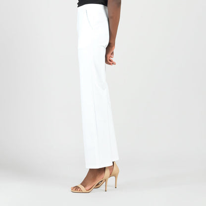 Rayon-Ponte Knit - Loose Leg Pocket Pant - White - Final Sale | Clara Sunwoo