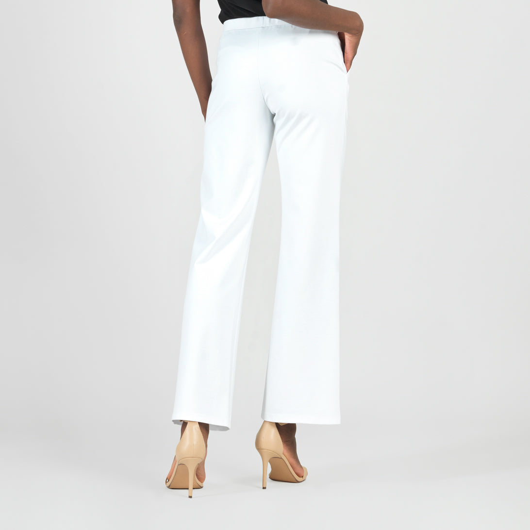 Rayon-Ponte Knit - Loose Leg Pocket Pant - White - Final Sale | Clara Sunwoo