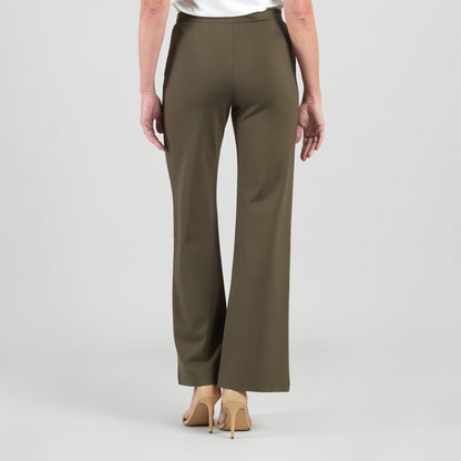 Rayon-Ponte Knit - Loose Leg Pocket Pant - Olive | Clara Sunwoo