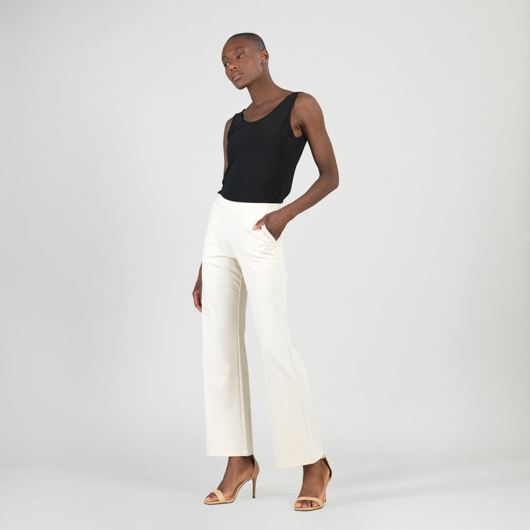 Rayon-Ponte Knit - Loose Leg Pocket Pant - Khaki | Clara Sunwoo