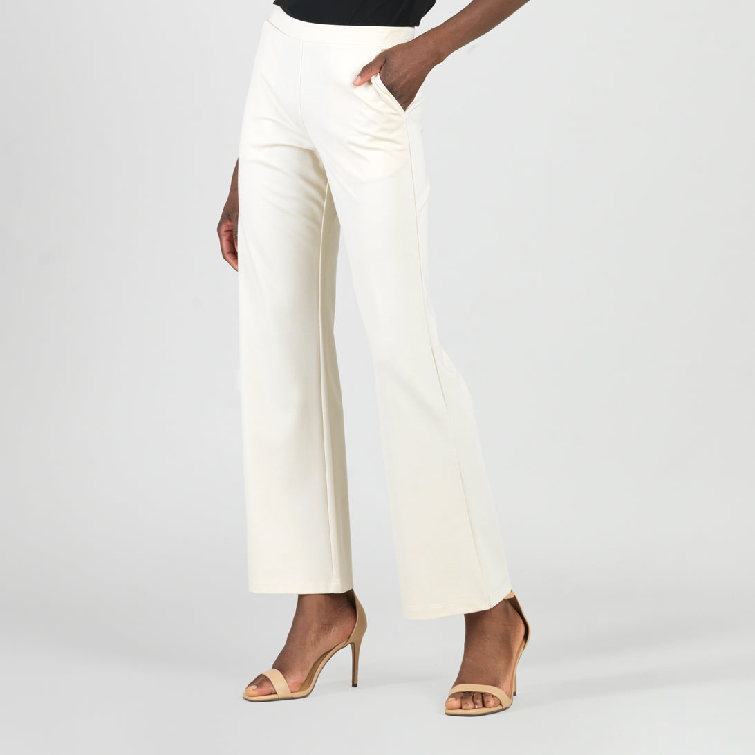 Rayon-Ponte Knit - Loose Leg Pocket Pant - Khaki | Clara Sunwoo