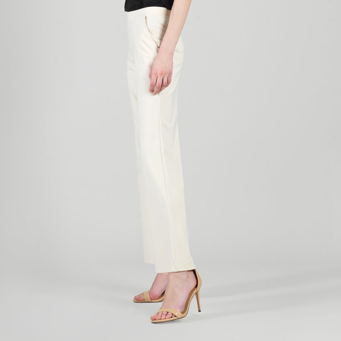 Rayon-Ponte Knit - Loose Leg Pocket Pant - Khaki | Clara Sunwoo