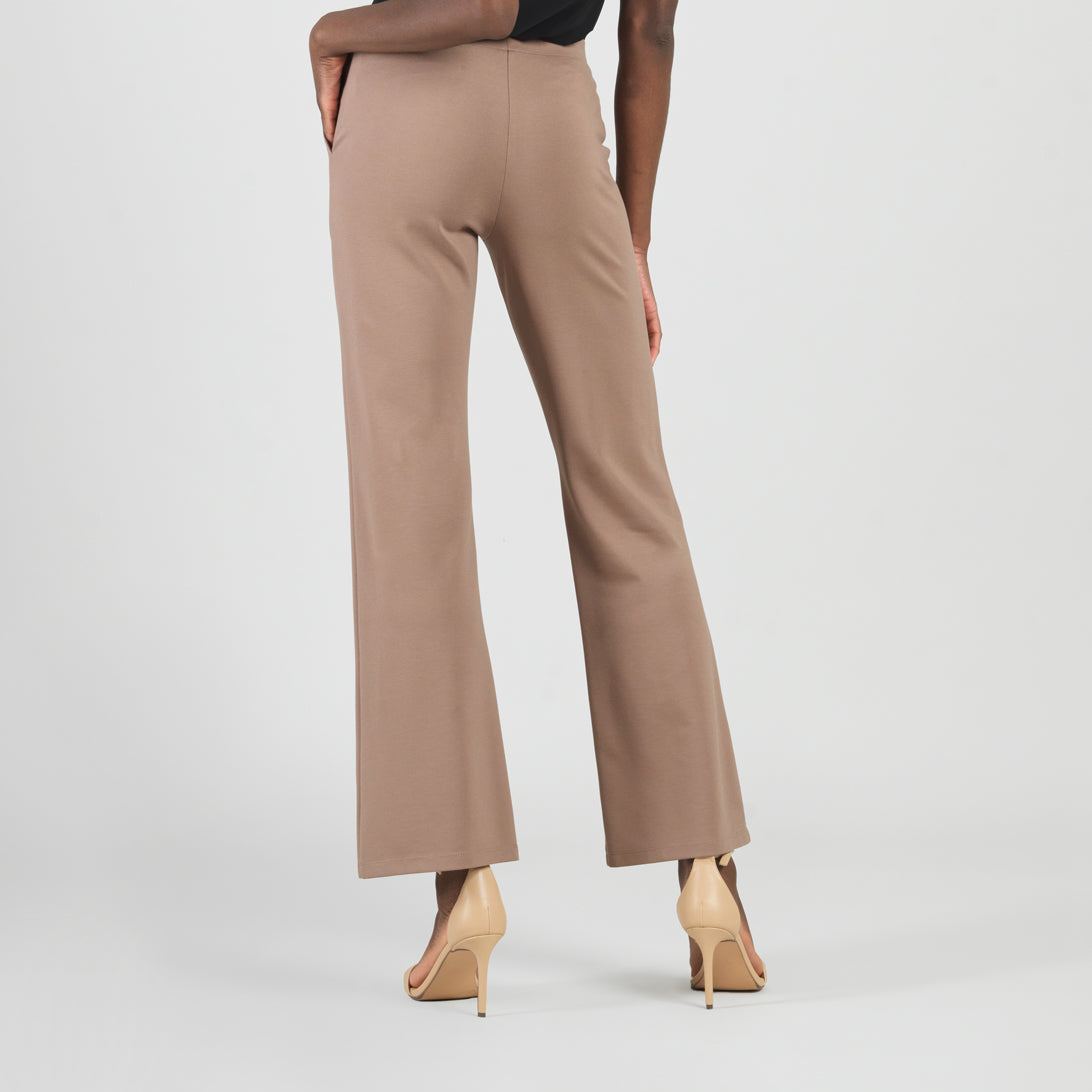 Rayon-Ponte Knit - Loose Leg Pocket Pant - Taupe - Limited Sizes | Clara Sunwoo