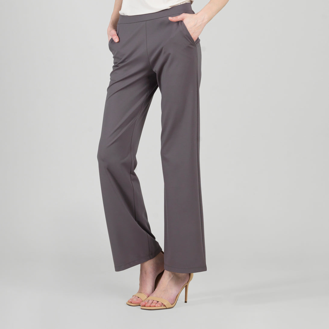 Rayon-Ponte Knit - Loose Leg Pocket Pant - Mocha - Limited Sizes | Clara Sunwoo