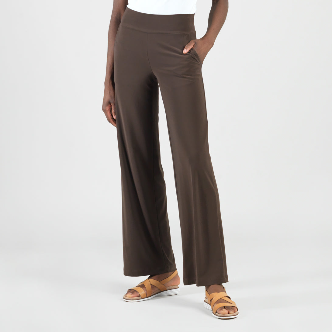 Signature Wide Leg Pocket Pant - Brown | Clara Sunwoo