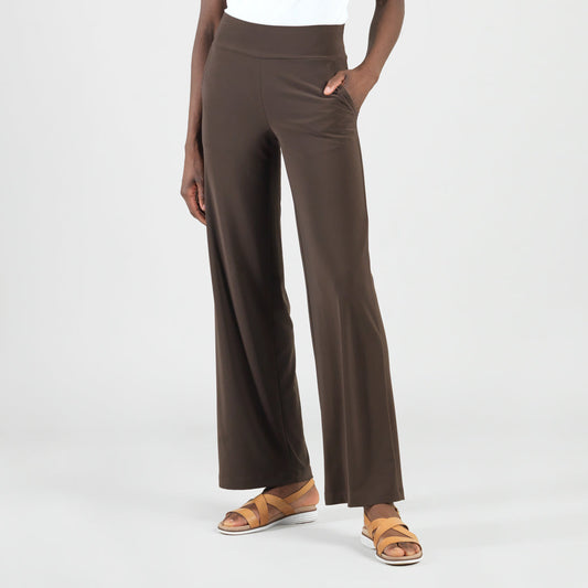 Signature Wide Leg Pocket Pant - Brown | Clara Sunwoo
